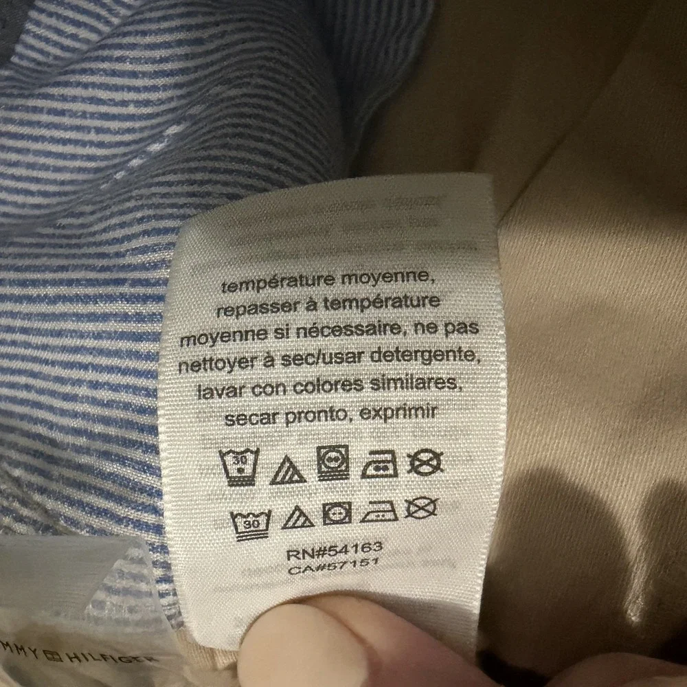 Tommy Hilfiger Hampton Slim Heritage Chino Pants Women 14 Beige Embroidered Logo